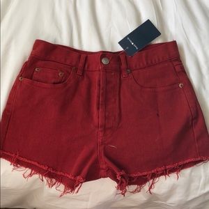 Red brandy Melville jean shorts